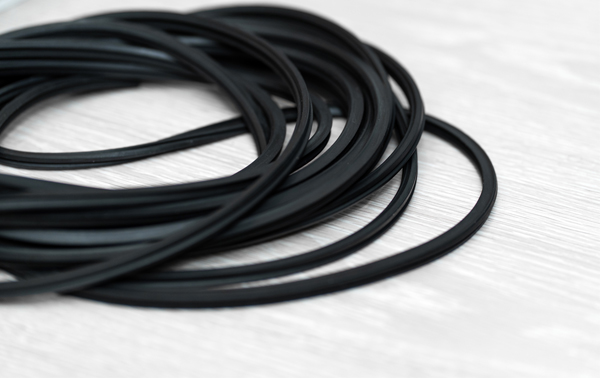 The hank of black rubber seal gasket for pvc windows.